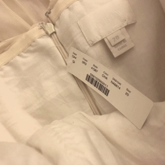 🆕️JCREW Ivory Champagne Silk Chiffon Formal Wedding Gown Bridesmaid Dress 20 - Picture 12 of 12